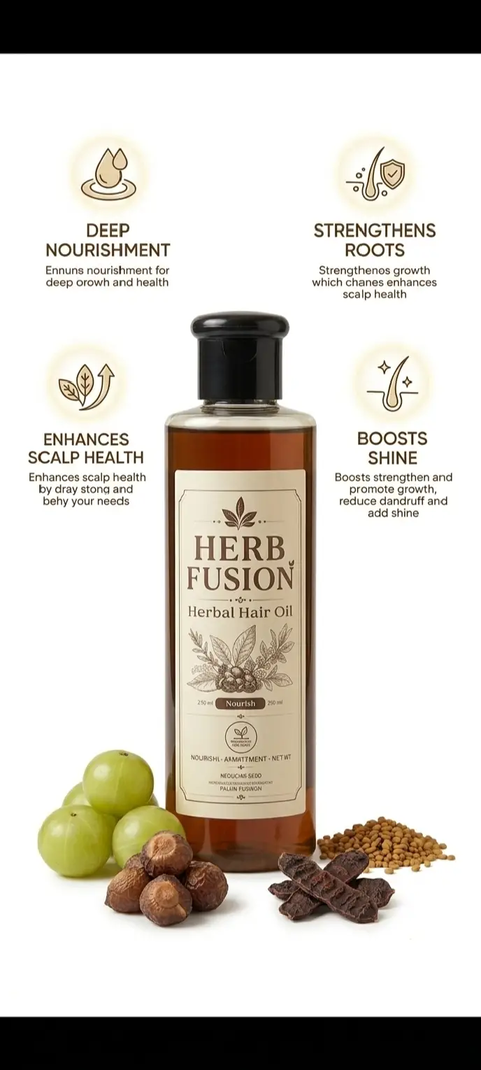 HerbFusion Herbal Hair Oil 250ml | Natural Hair Oil