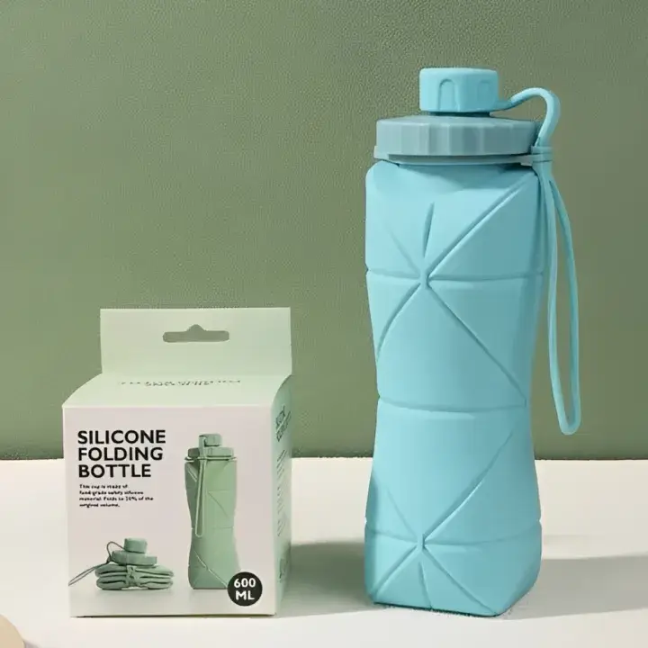 Silicone Foldable Water Bottle 600ml - Travel Water Bottle