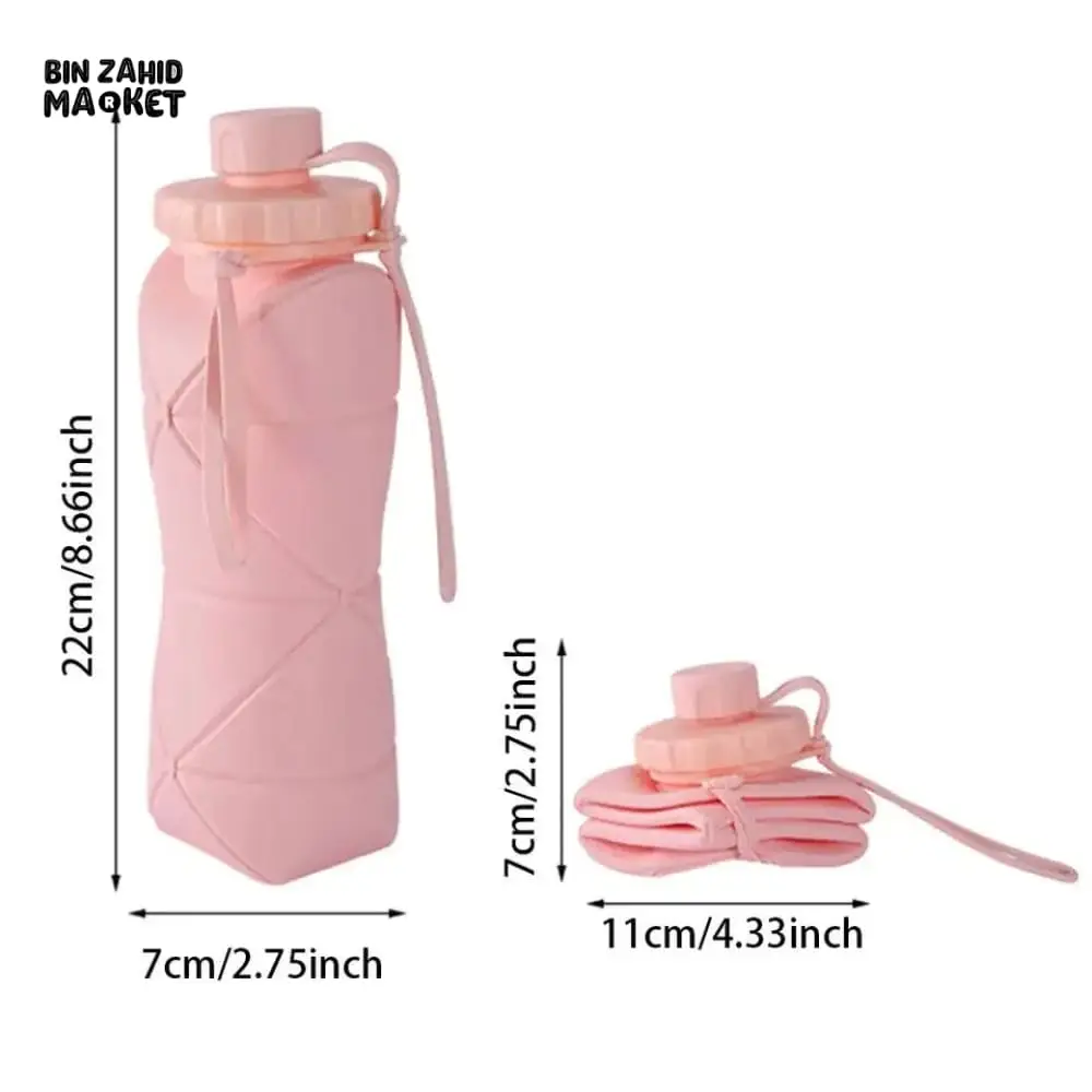 Silicone Foldable Water Bottle 600ml - Travel Water Bottle