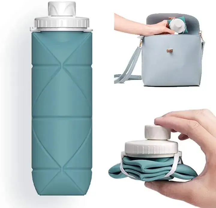 Silicone Foldable Water Bottle 600ml - Travel Water Bottle