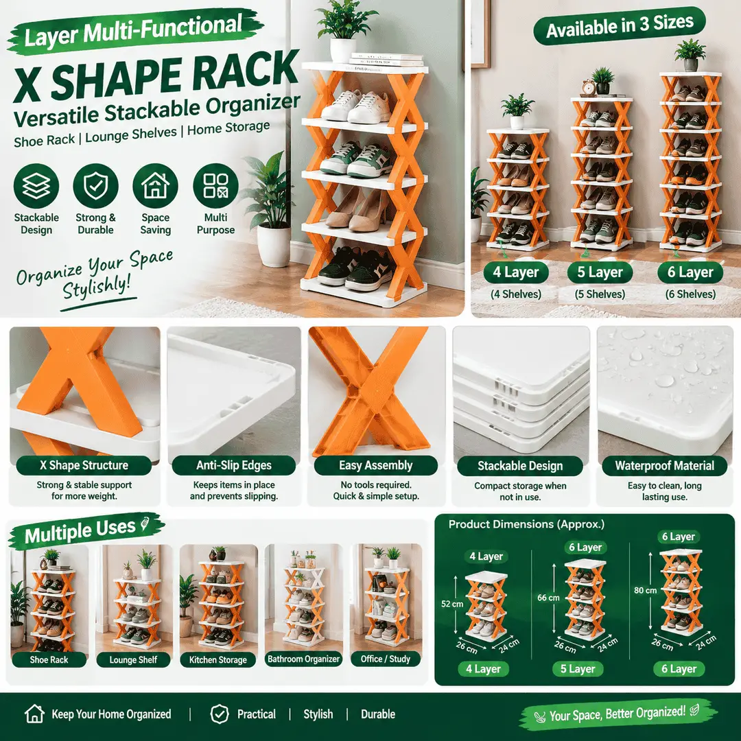 Shoe Rack – Multi Layer Plastic Shoe Storage Rack 6 Story