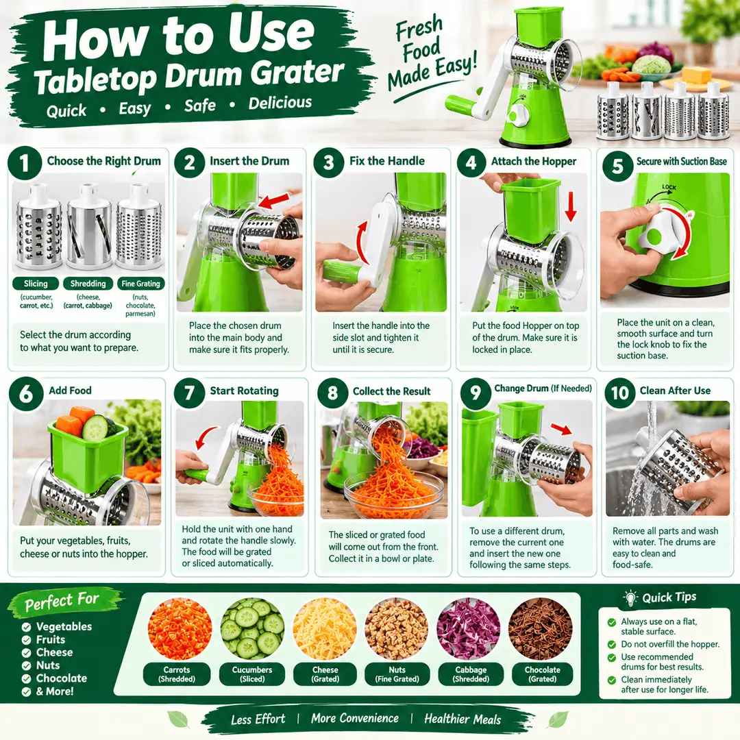 3 in 1 Manual Rotary Vegetable Cutter