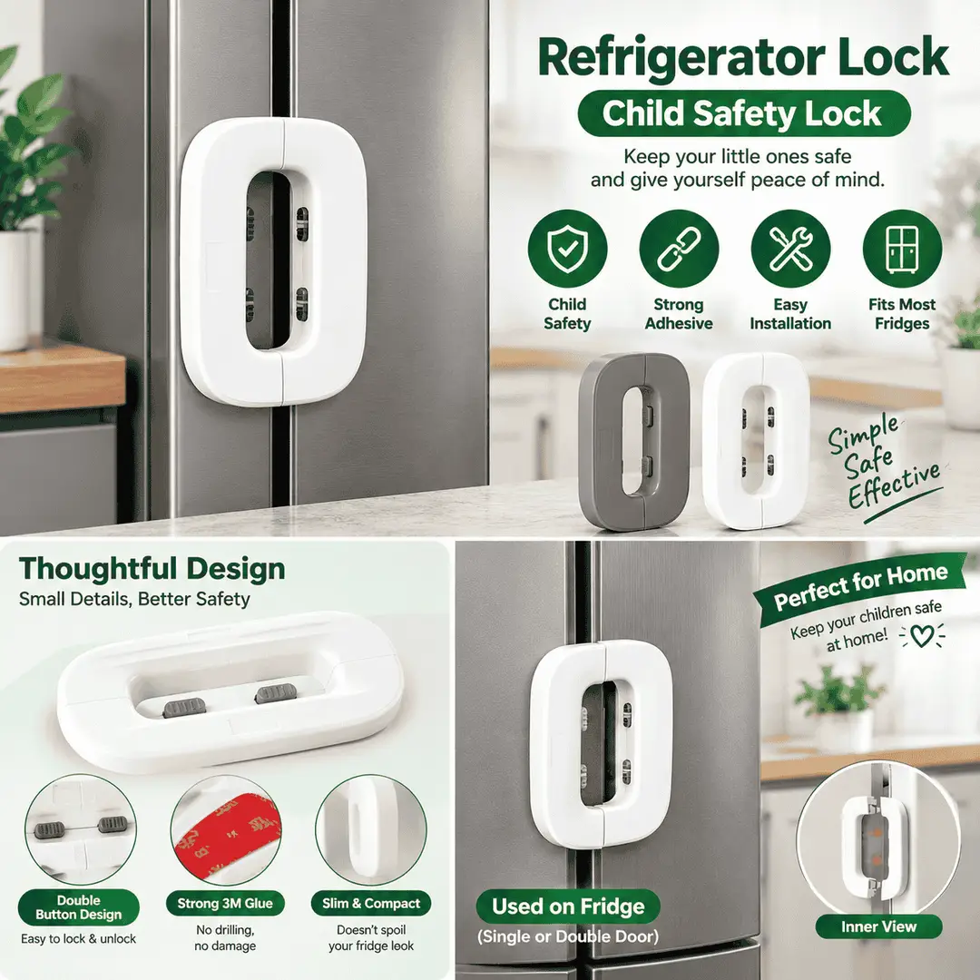 Fridge Lock Big Size Pack Of 2 (2pcs) Boxed Packaging