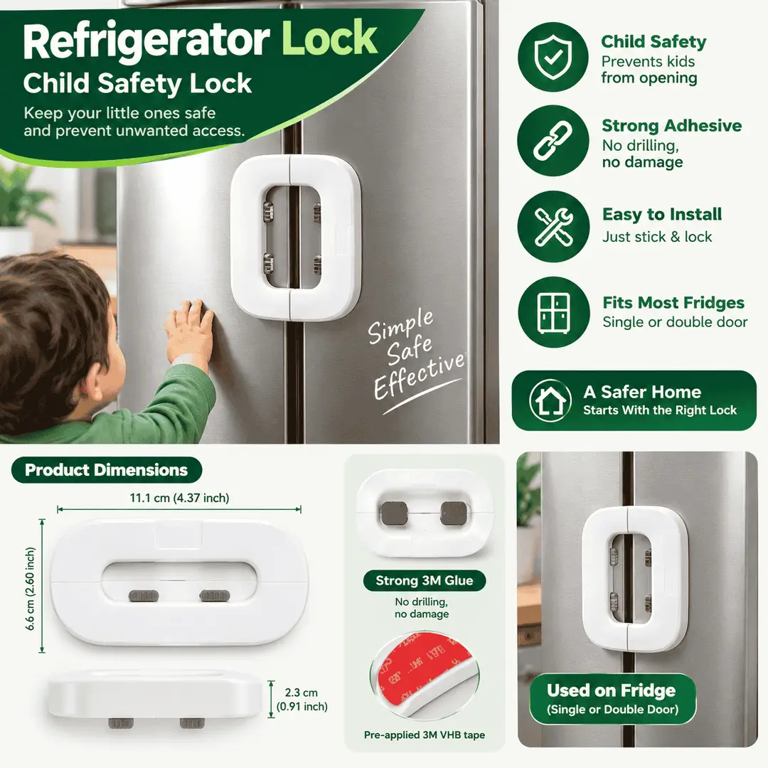 Fridge Lock Big Size Pack Of 2 (2pcs) Boxed Packaging