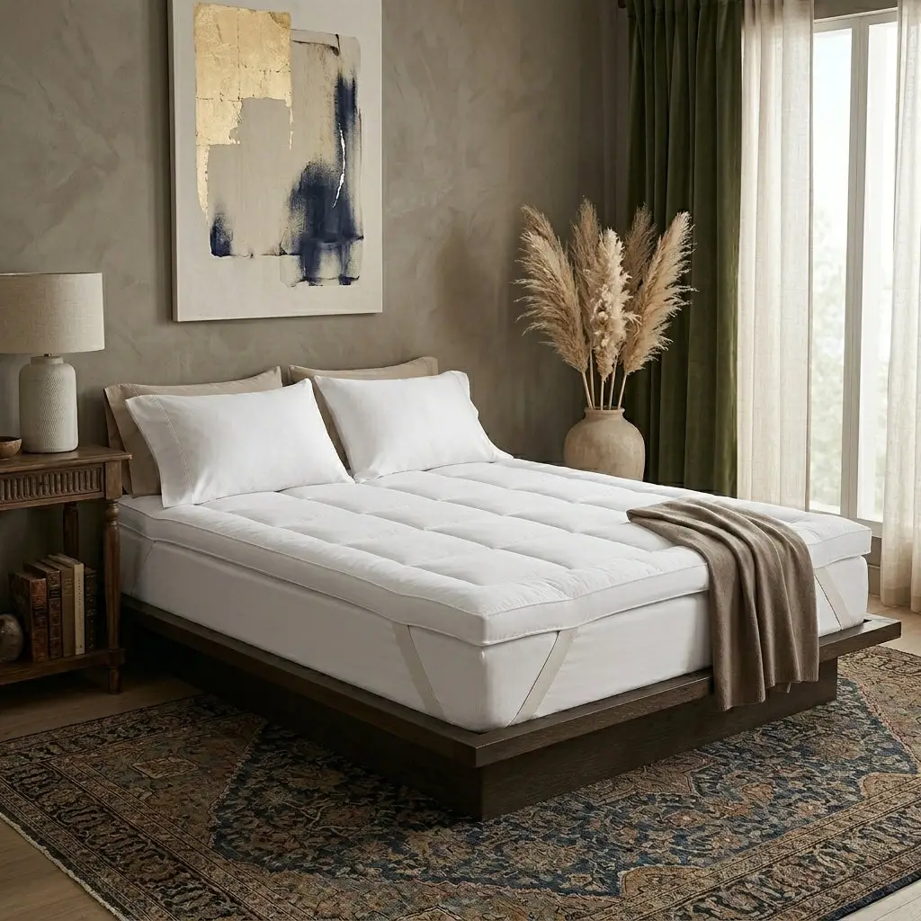 Micro Plain Double Bed Mattress Cover