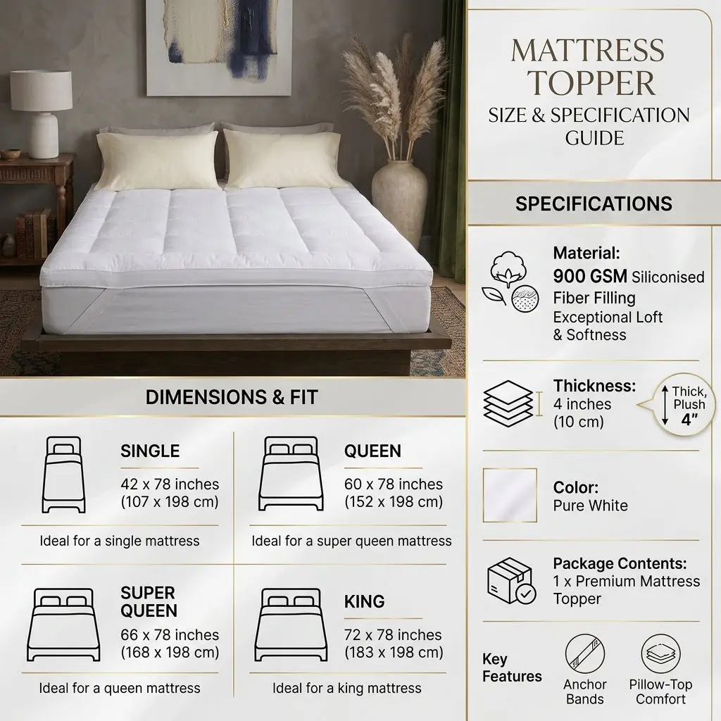 Micro Plain Double Bed Mattress Cover