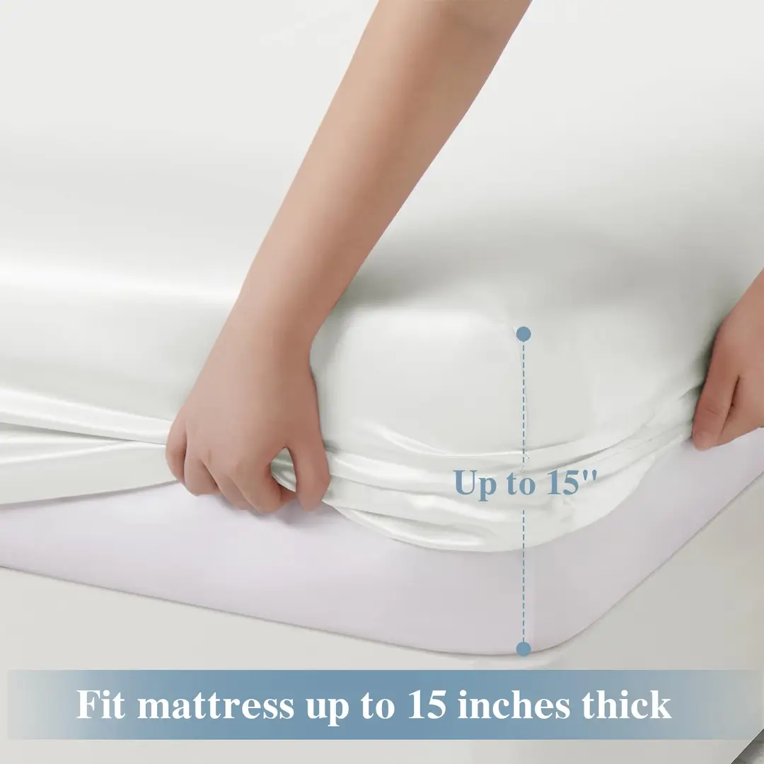 4 Pcs Crystal Cotton Plain Fitted Sheet