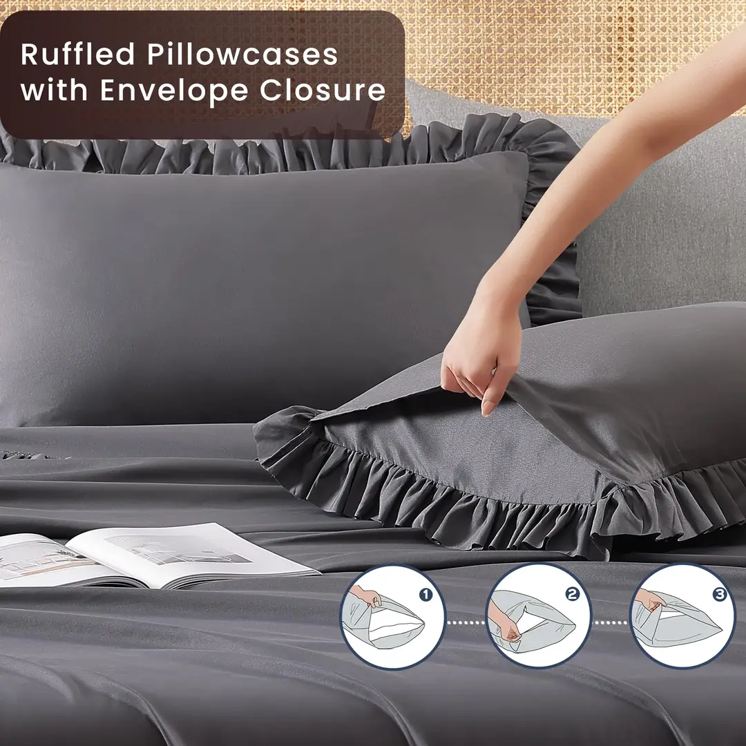 4 Pcs Crystal Cotton Plain Fitted Sheet