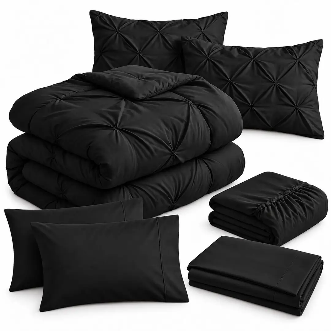 7 Pcs Crystal Cotton Embossed Comforter Set