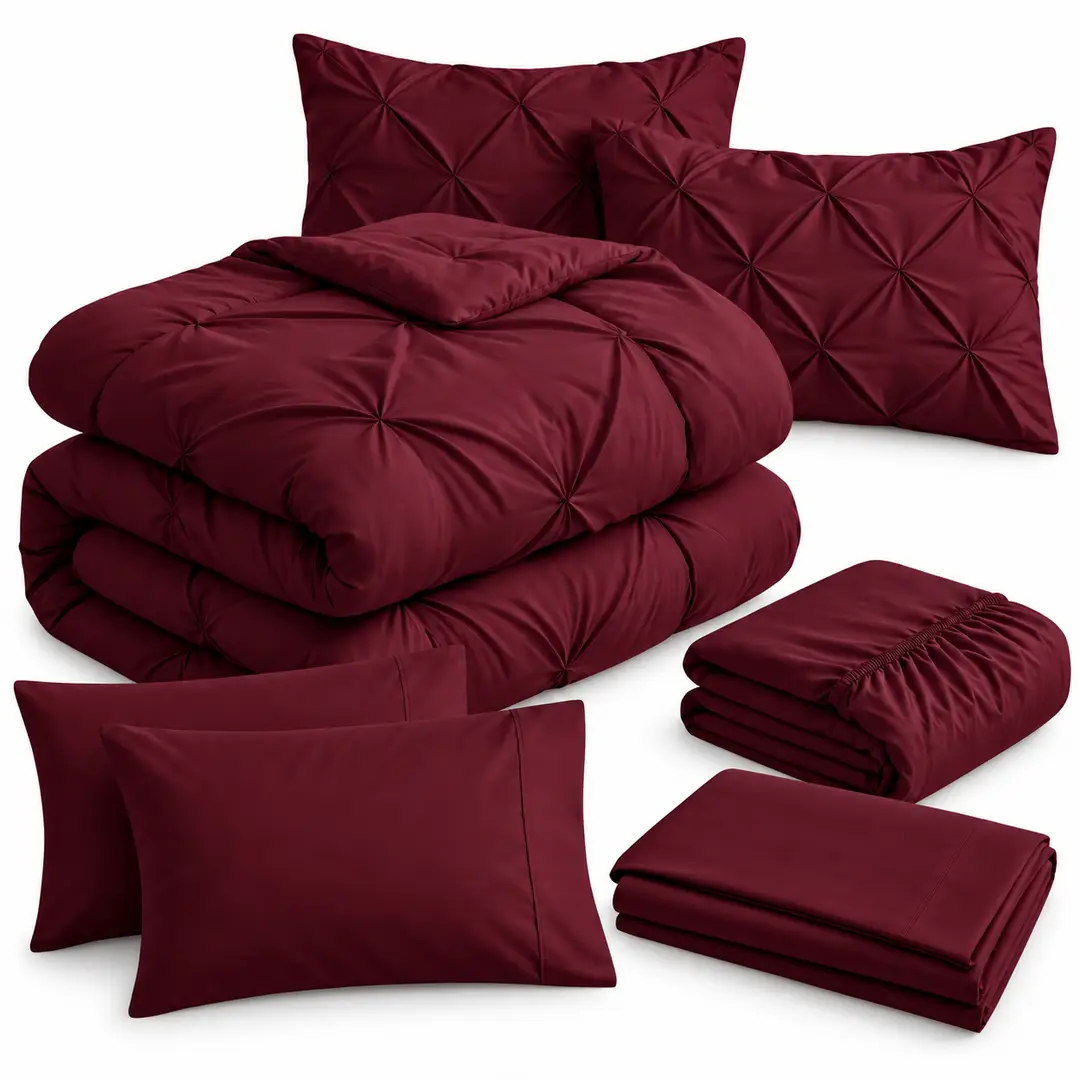 7 Pcs Crystal Cotton Embossed Comforter Set