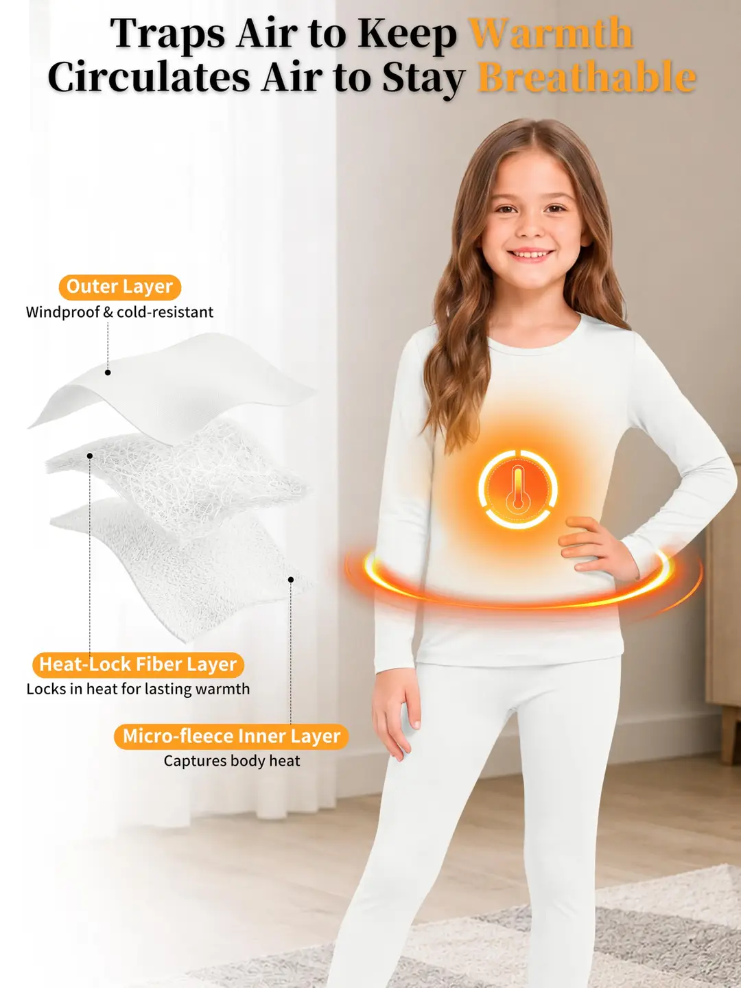 Wool Plain Comfortable And Lightweight Thermal Suit