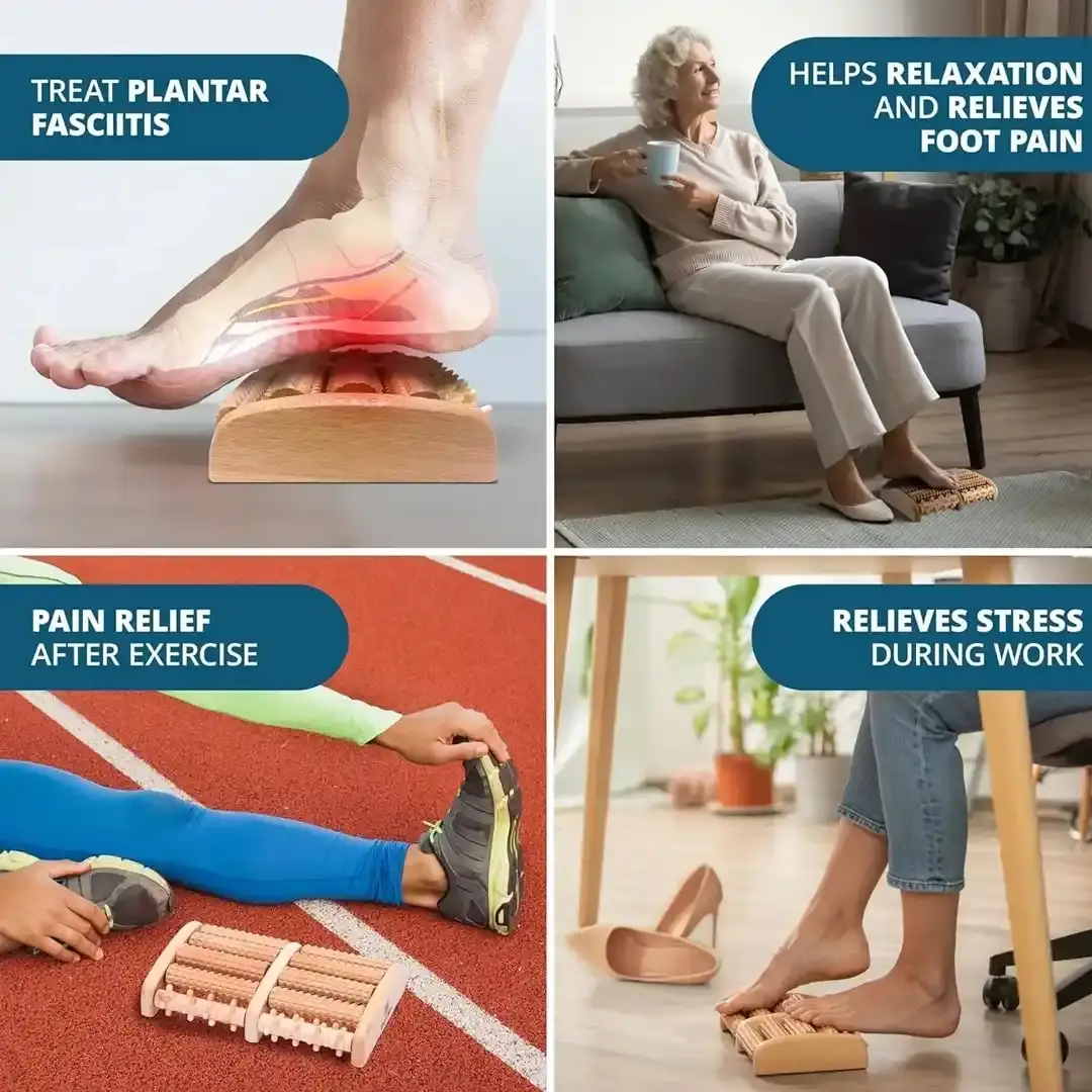 Wooden foot massager Roller, Stress Relief, Health Therapy