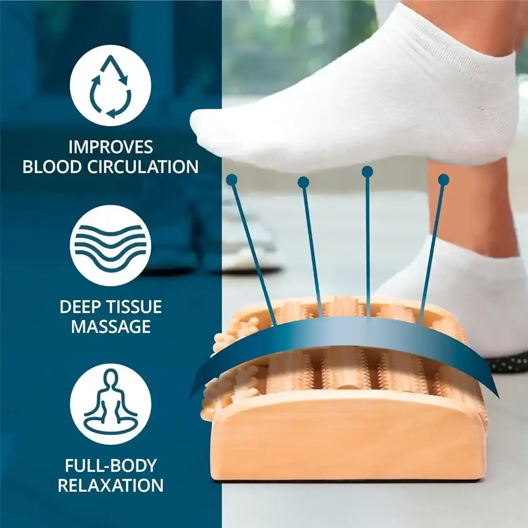 Wooden foot massager Roller, Stress Relief, Health Therapy