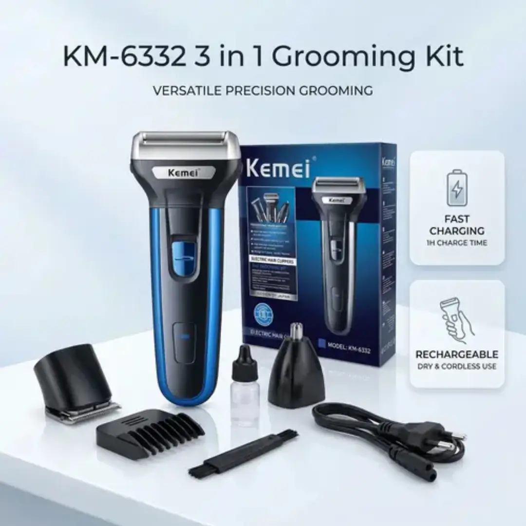 Kemei 3 in 1 Rechargeable Men’s Grooming Kit - Original