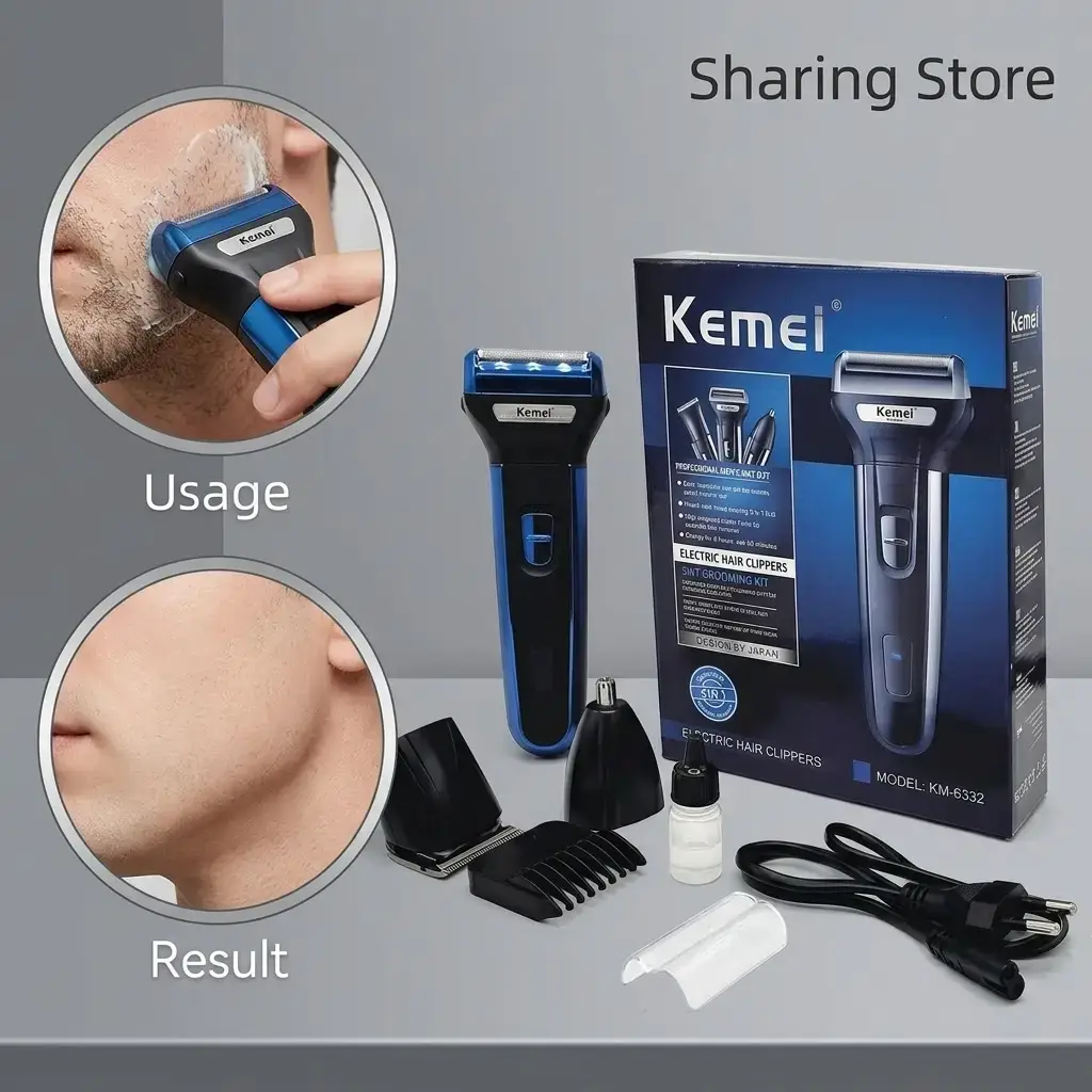 Kemei 3 in 1 Rechargeable Men’s Grooming Kit - Original