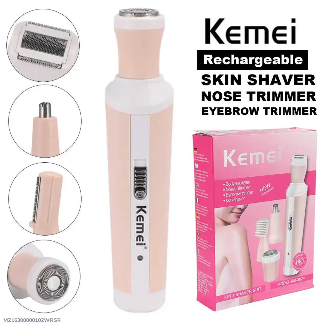 Kemei 4 in 1 Women’s rechargeable Hair Remover km-3024