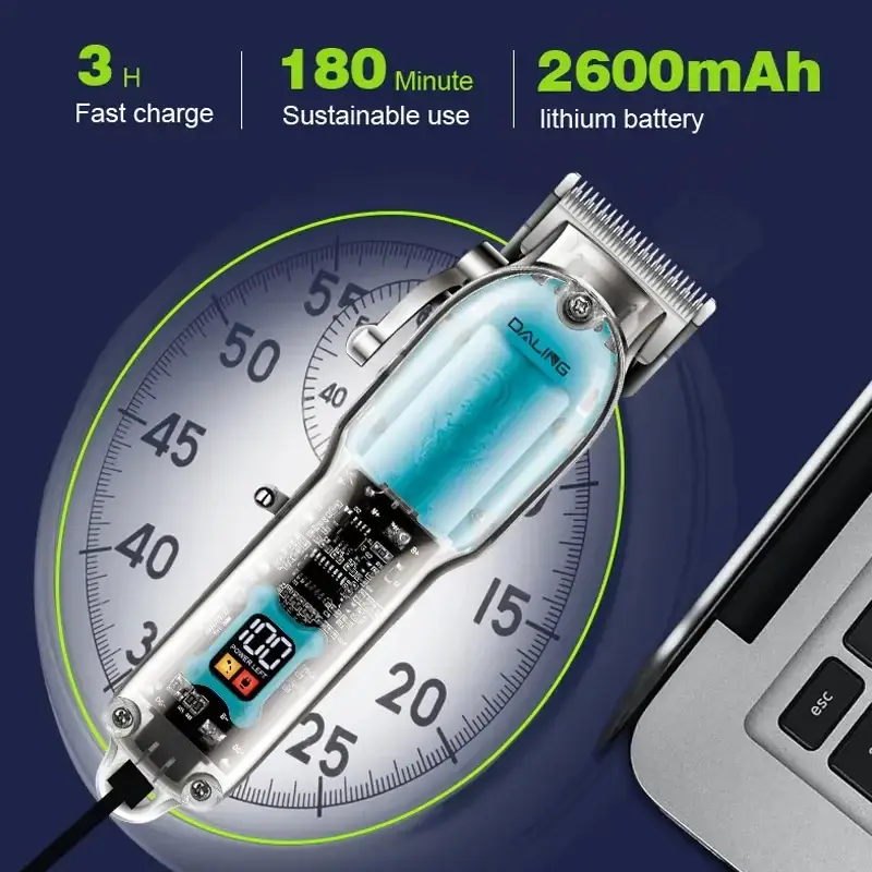 Transparent Daling DL-1539 Cordless Hair Clipper