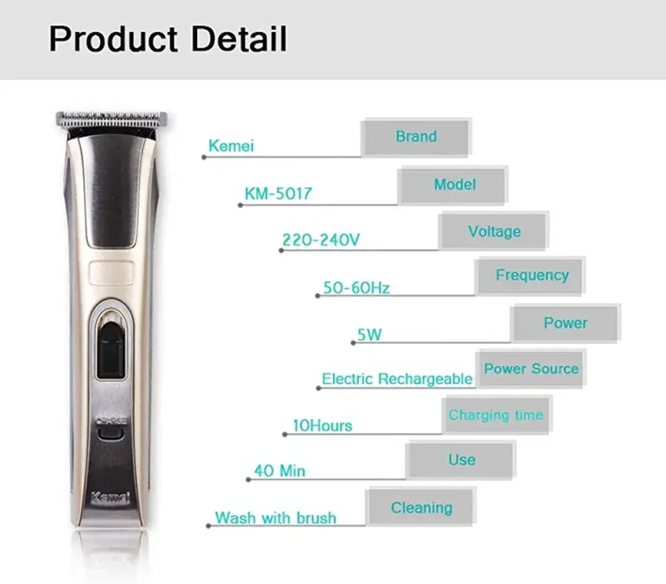 Kemei KM 5017 Original Hair Clipper & Trimmer