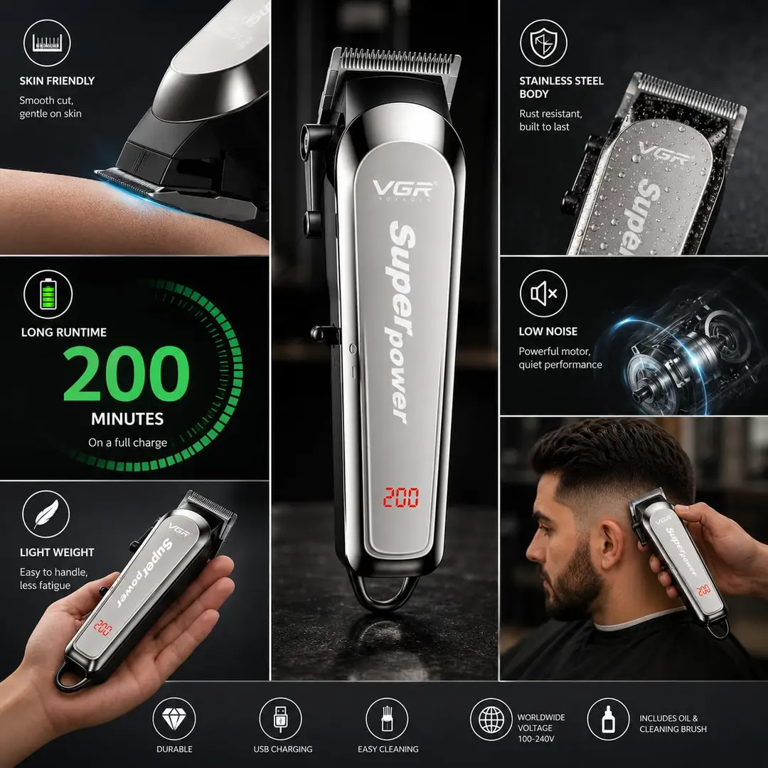 VGR 060 Electric Hair Clipper Professional Trimmer