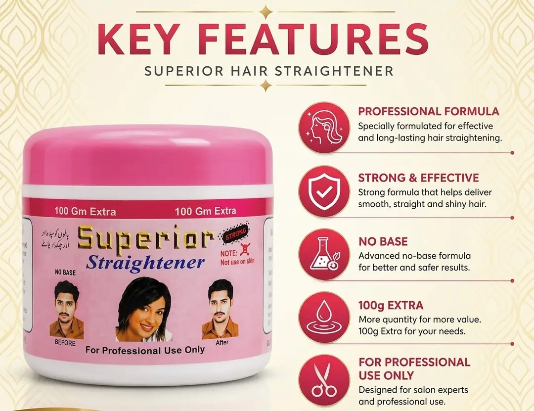 Superior Hair Straightening Cream 300g salon & home use