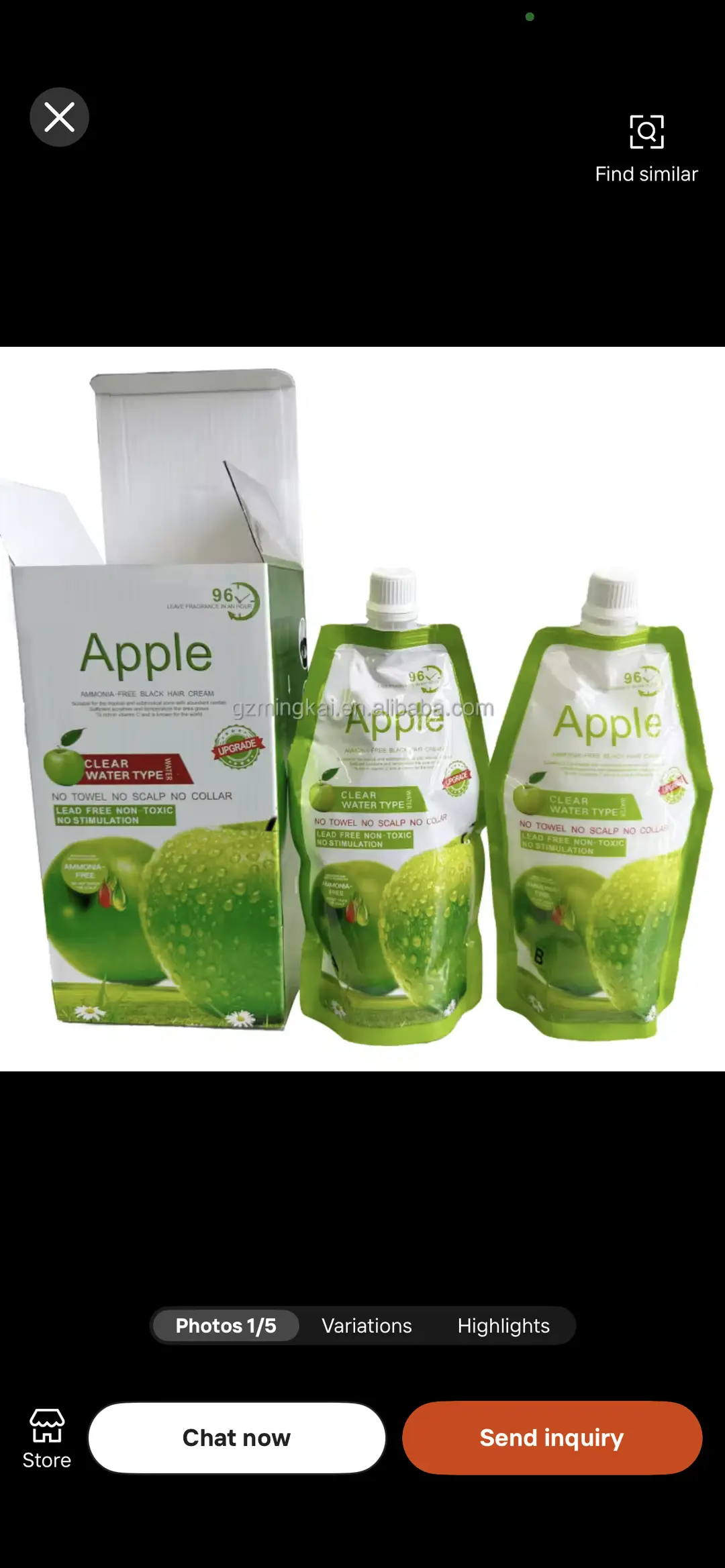 Original Apple Hair Color 1000ml Ammonia free (2 x 500ml)