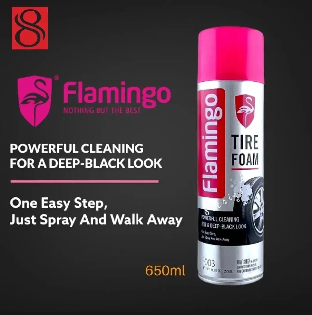 Flamingo Tire Foam Cleaner-Insta Shine 650ml- Wet Look