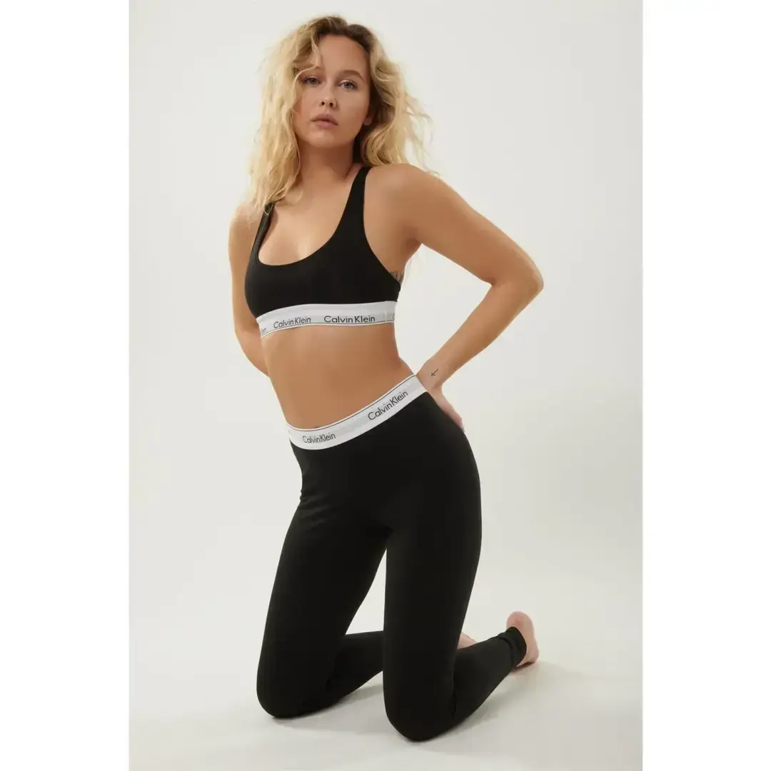 Calvin Klein Modern Cotton Black Leggings and Bralette Set