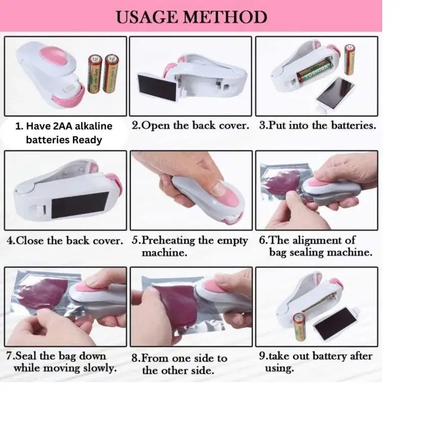 Mini Portable Plastic Bag Sealer for Snacks