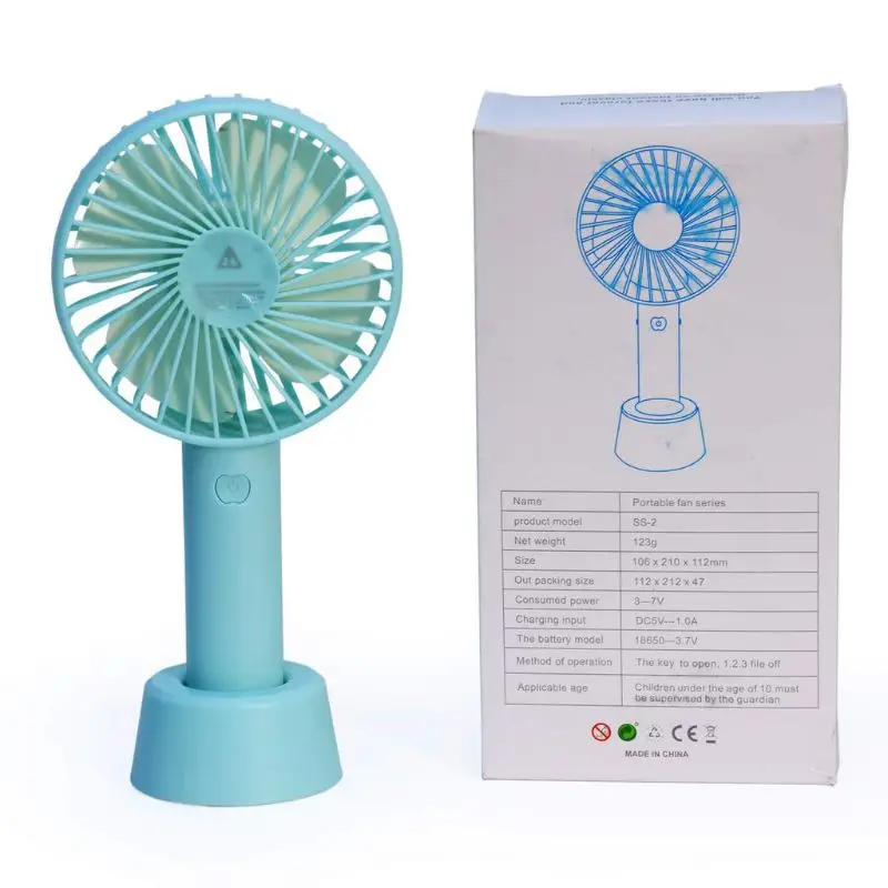 Portable Folding Double-Head Electric Fan with Neck Lanyard