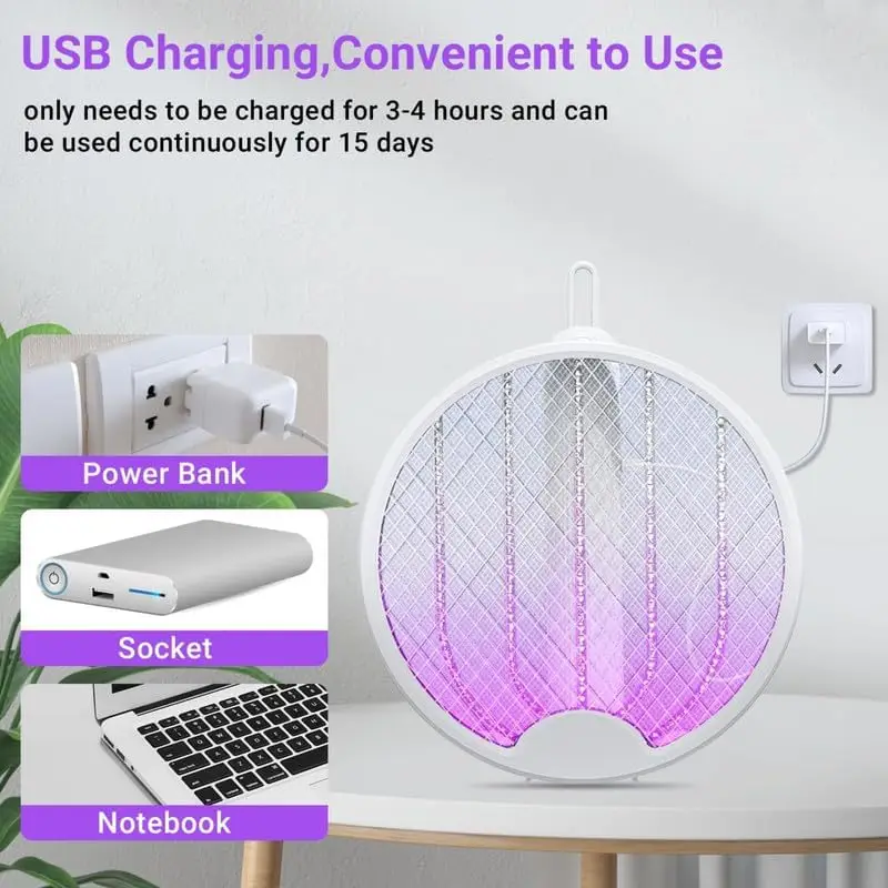 Foldable Rechargeable Mosquito Killer Racket Zapper