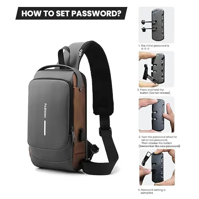 Multifunction Chest Bag Crossbody Sling Pack for Men