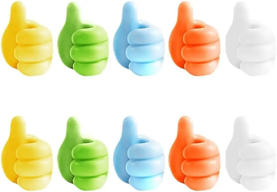 10-Piece Silicone Thumb Wall Hooks