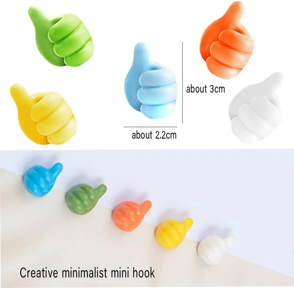 10-Piece Silicone Thumb Wall Hooks