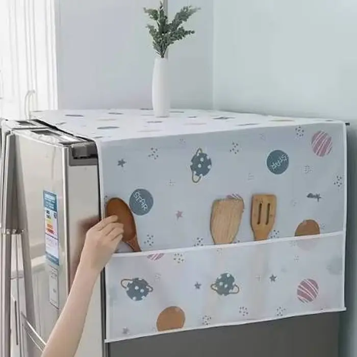 1 Pc Plastic Printed Refrigerator Cover