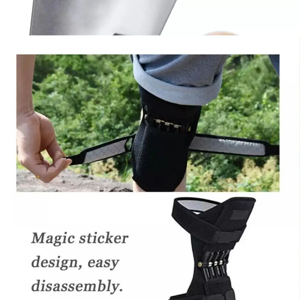Power Knee Support Brace with Spring Stabilizer for Support
