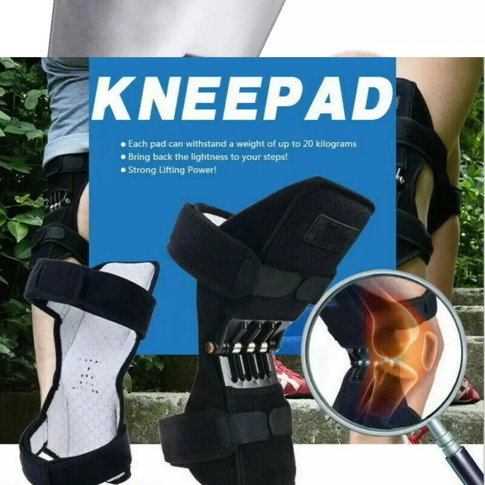 Power Knee Support Brace with Spring Stabilizer for Support