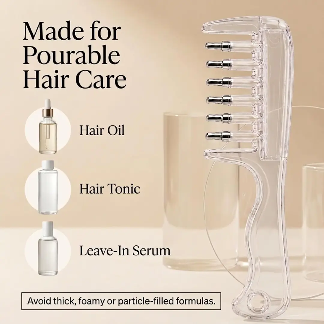 Transparent Hair Scalp Applicator Comb, Manual Scalp
