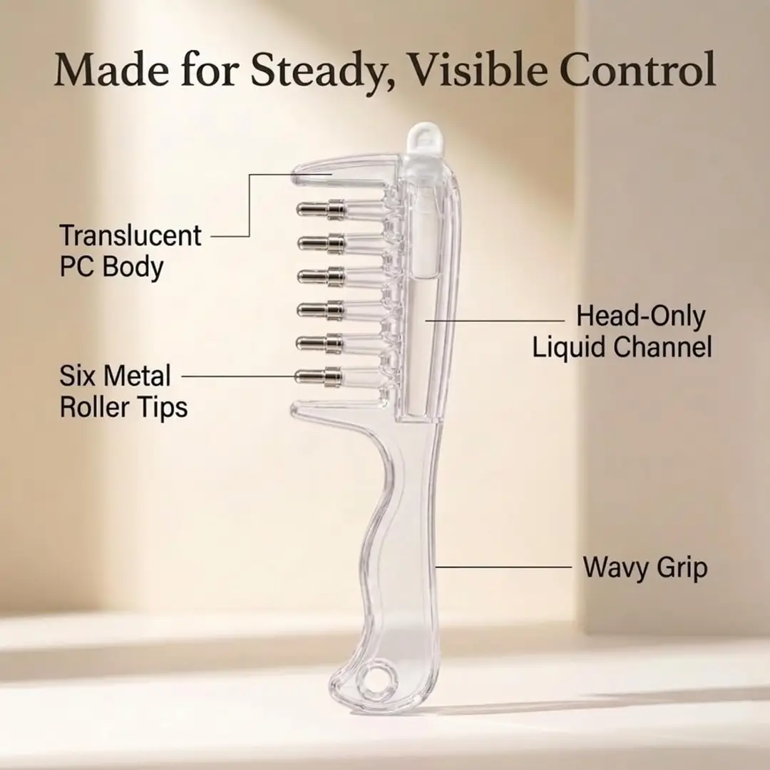 Transparent Hair Scalp Applicator Comb, Manual Scalp
