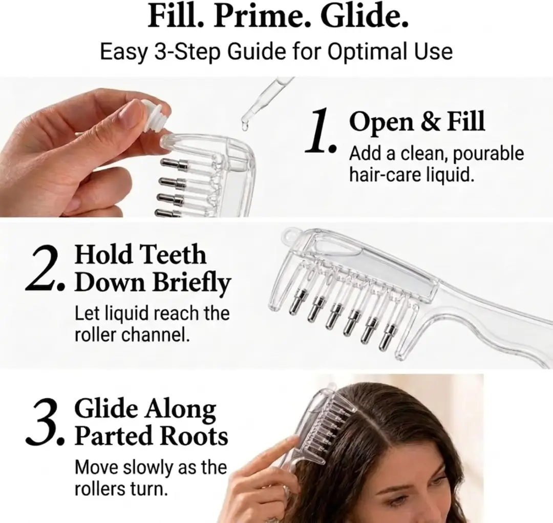 Transparent Hair Scalp Applicator Comb, Manual Scalp