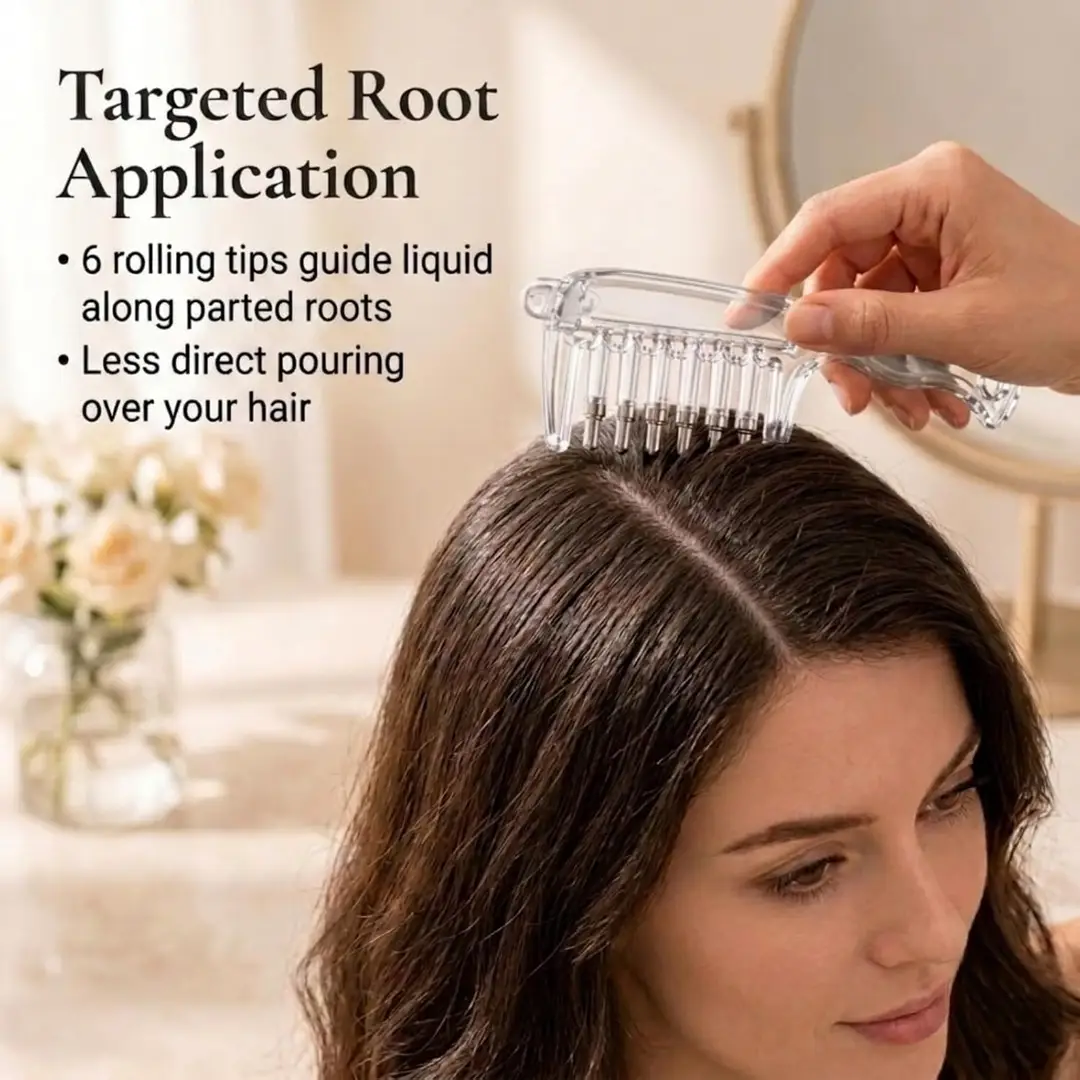 Transparent Hair Scalp Applicator Comb, Manual Scalp