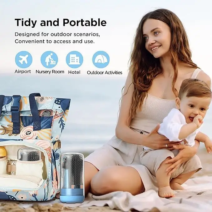 6-in-1 Travel Baby Bottle Washer Kit with Liquid