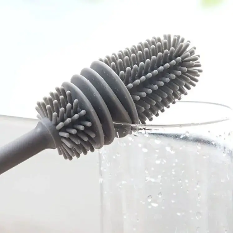 Long Handle Silicone Bottle Cleaning Brush for  Glasses
