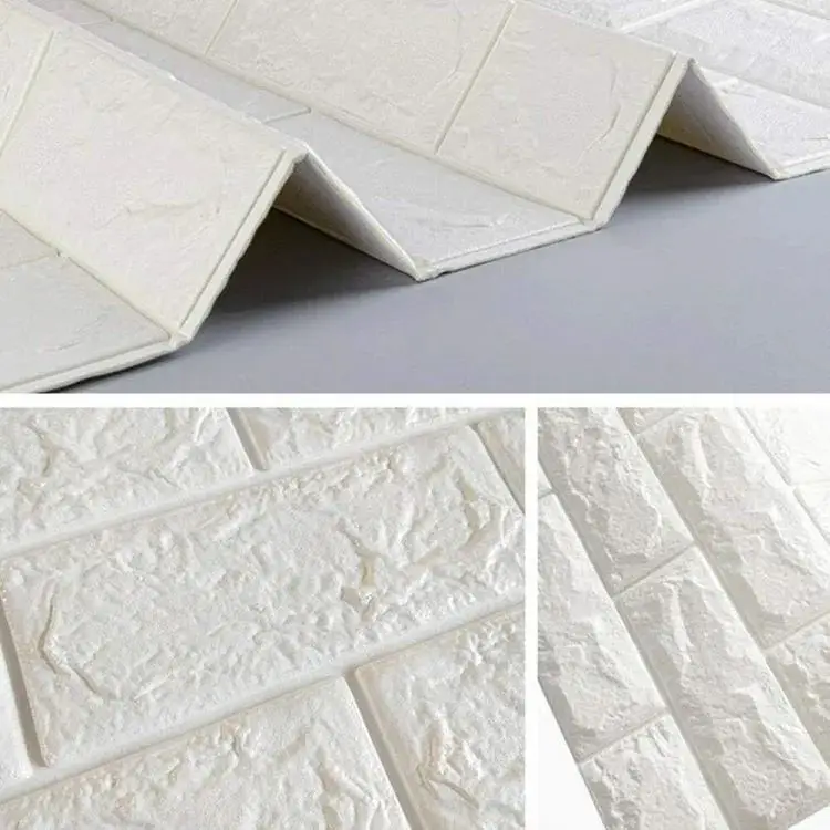 3D Wall Stickers Self Adhesive Foam Wallpaper White 70x77cm