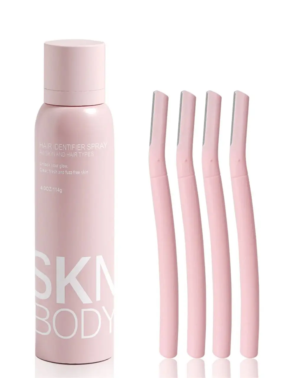 Hair Identifier Spray with 4 Dermaplaning Razors