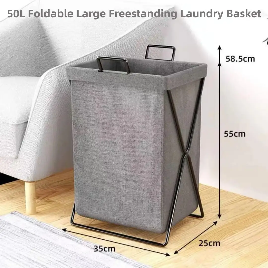 Laundry Hamper Basket With Metal Rods