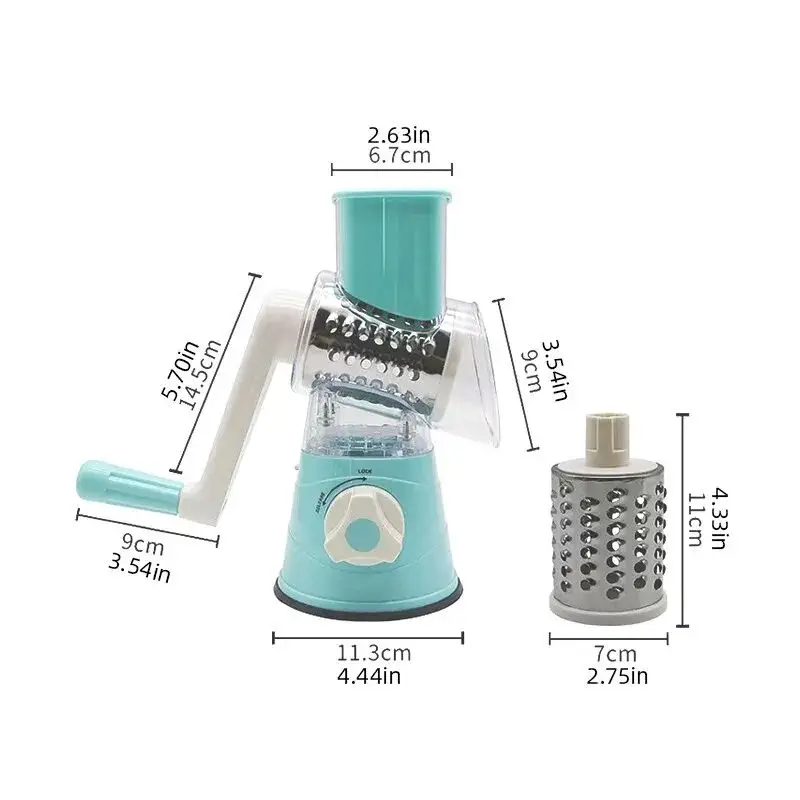 Table Top Drum Vegetable Cutter Hand Crank Shredder