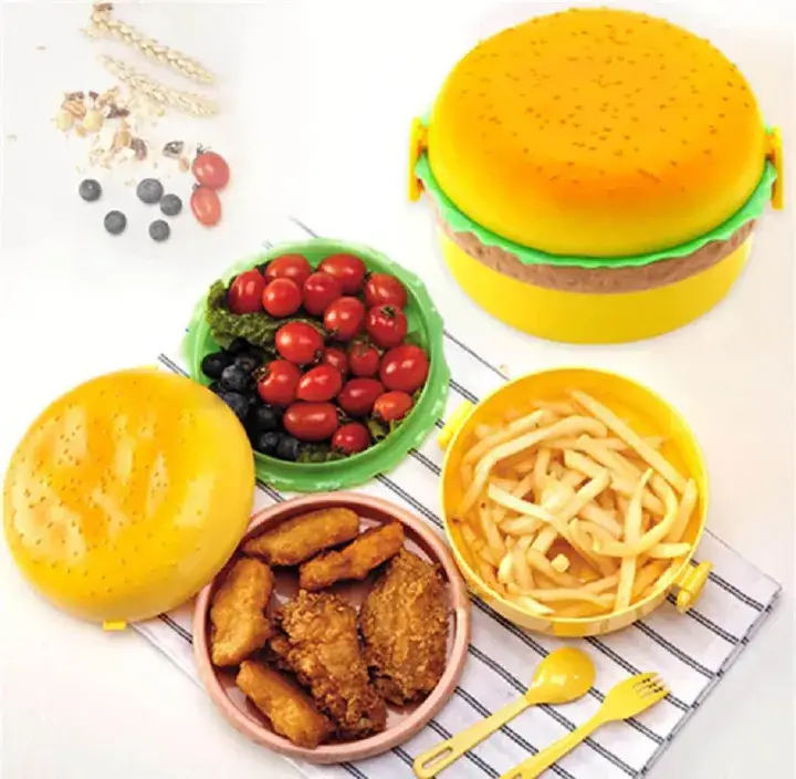 kids Lunch box tiffin box for school burger shaped