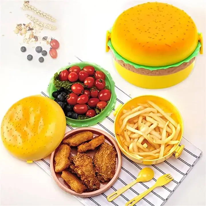kids Lunch box tiffin box for school burger shaped