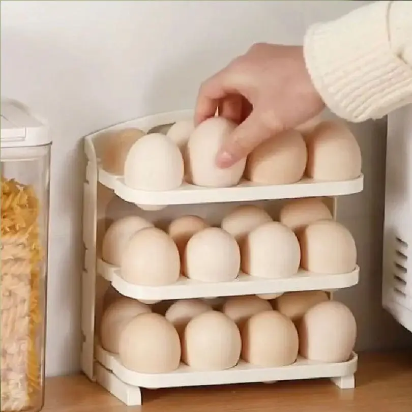 24 Grid Egg Storage Holder 3 Layer Foldable Egg Organizer
