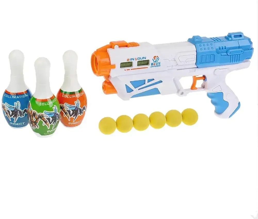 2-in-1 Bowling & Water Shooting Blaster Toy for Kids